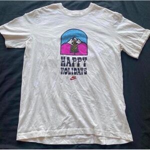 Nike Festive White Tee with Holiday Graphic